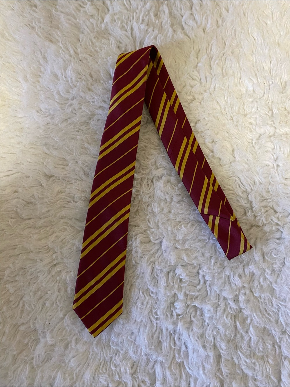 Classic Burgundy and Yellow Stripe Adult Tie (Harry Potter inspired Gryffindor)